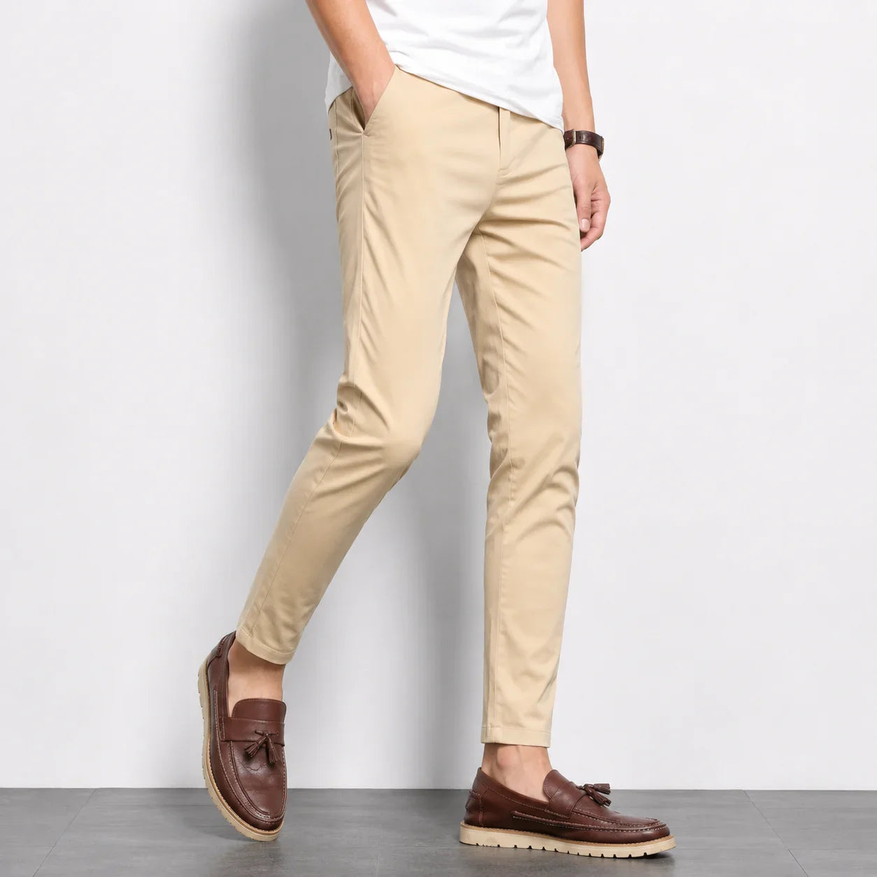 Beige Cotton Chino