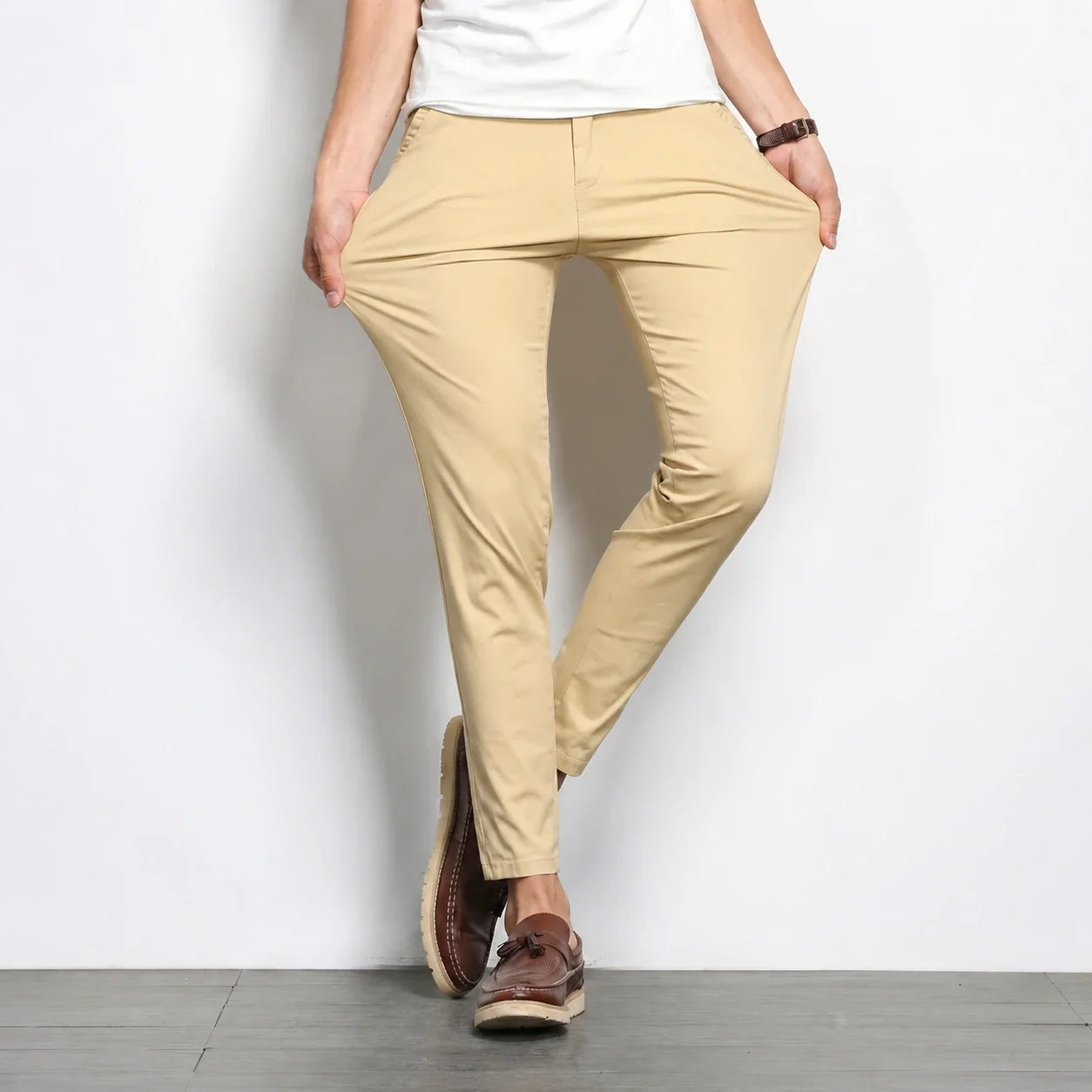 Beige Cotton Chino