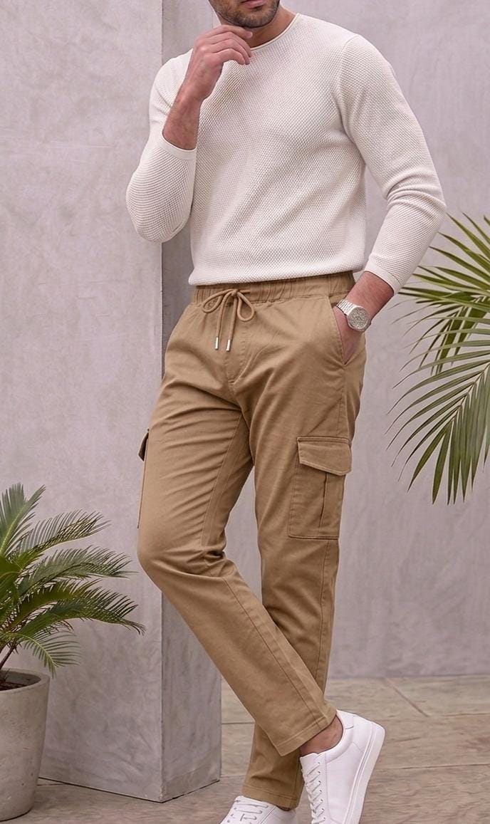 6-Pocket Relaxed Fit Cargo-Brown