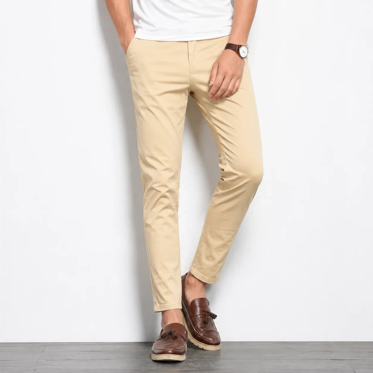 Beige Cotton Chino
