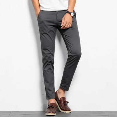 Charcoal Grey Cotton Chino