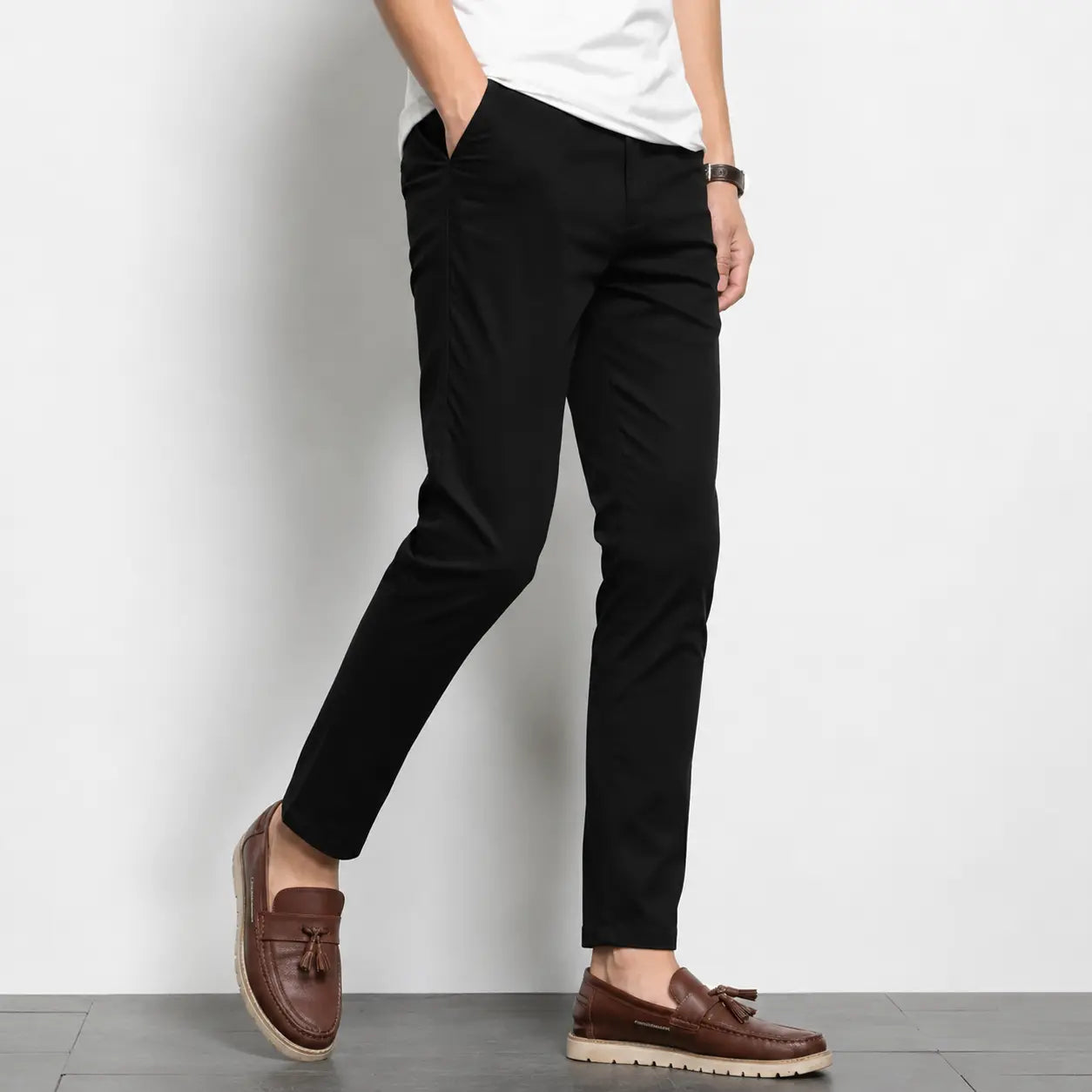 Premium Black Cotton Chino