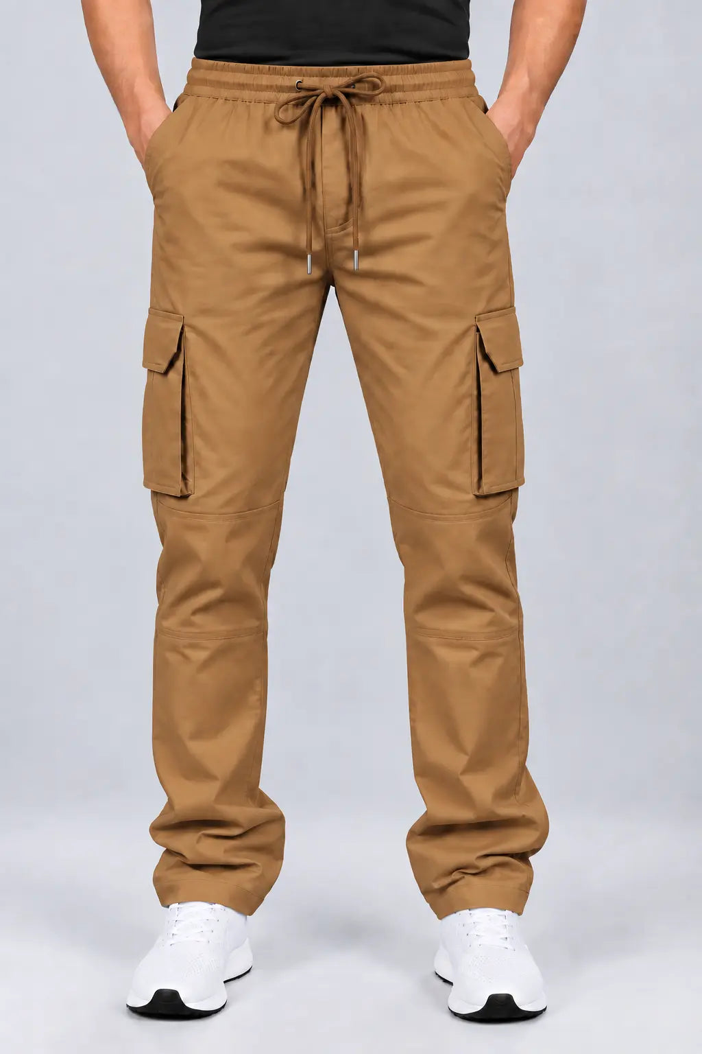 6 Pocket Relaxed Fit Cargo - Camel