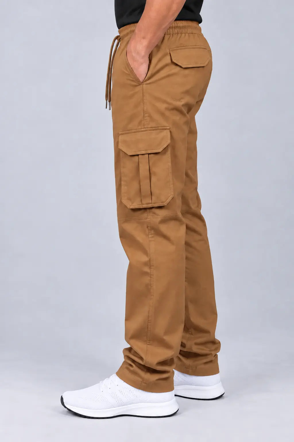 6 Pocket Relaxed Fit Cargo - Camel