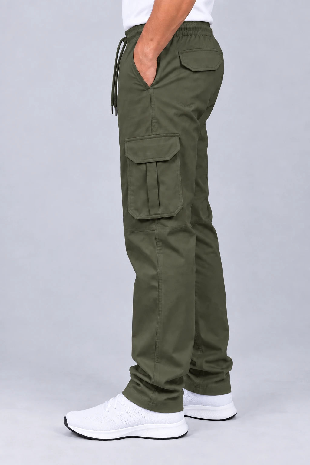 6 Pockets Relaxed Fit Cargo - Army Green