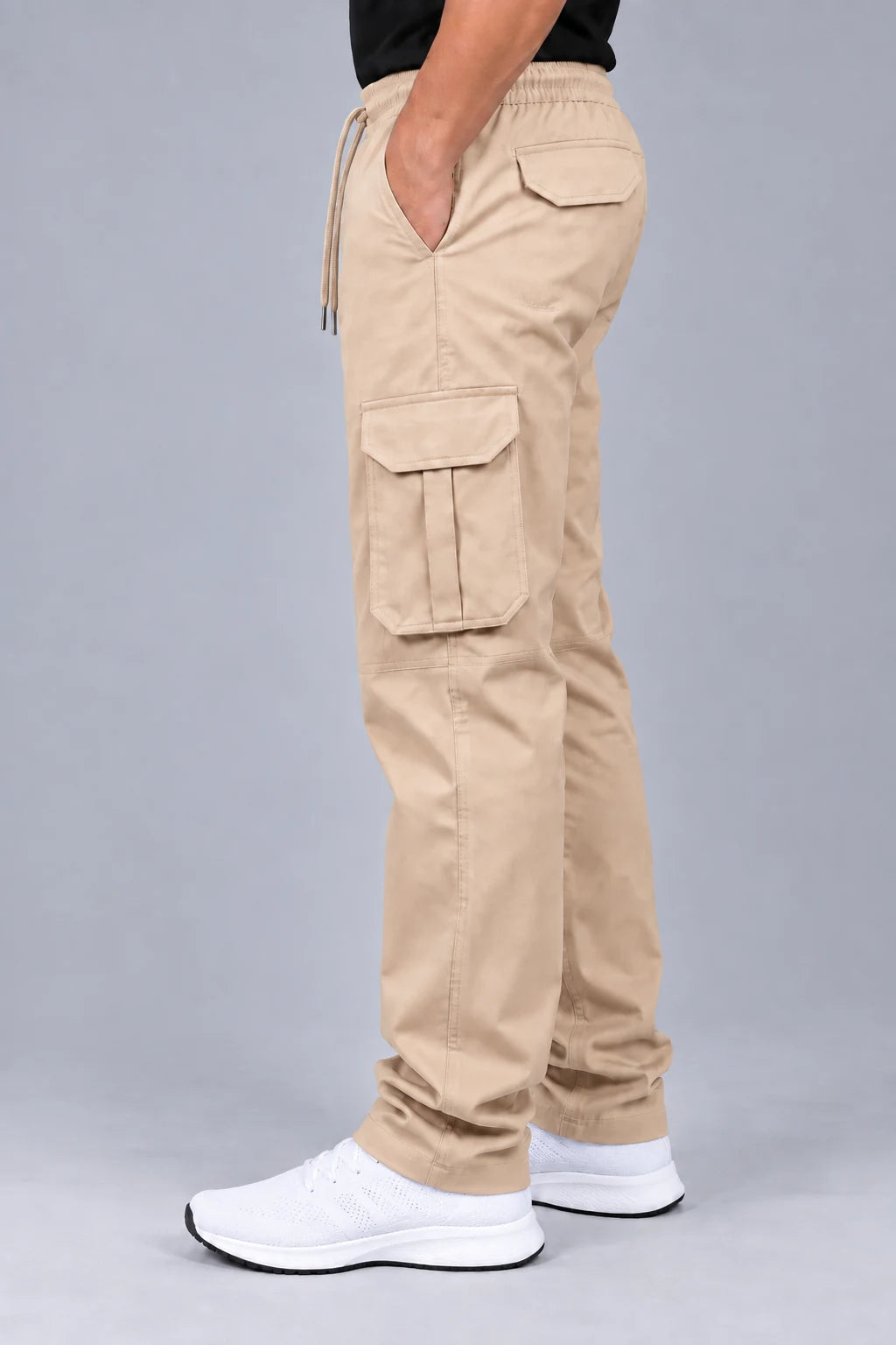 6 Pocket Relaxed Fit Cargo - Beige