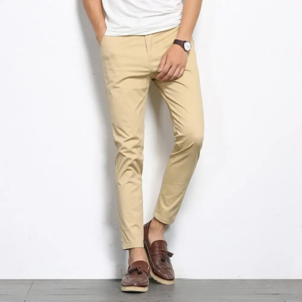 Men’s Beige Cotton Pants