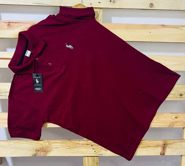 Men’s Red Casual Half-Sleeve Polo T-Shirt