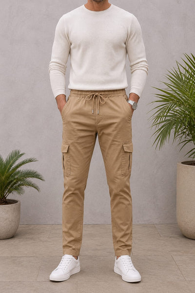 6-Pocket Relaxed Fit Cargo-Brown