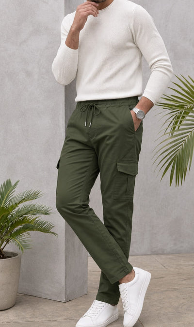 6-pockets   Relaxed   Fit   Cargo-Army Green
